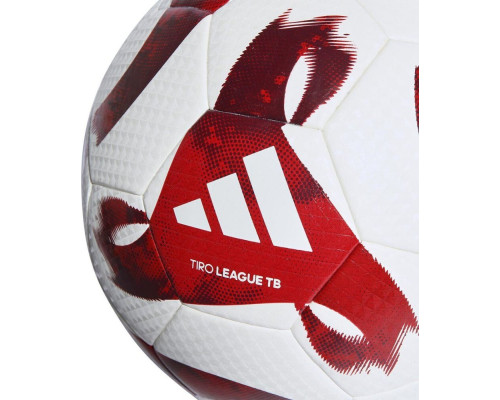 М'яч футбольний Adidas Tiro League HZ1294 розмір 5, біло-червоний