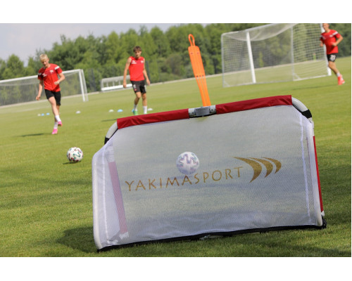 Ворота футбольні Yakimasport ACADEMY 120 х 80 см, червоно-білі