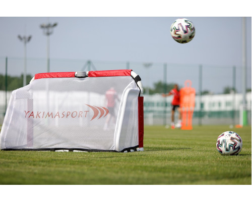Ворота футбольні Yakimasport ACADEMY 120 х 80 см, червоно-білі