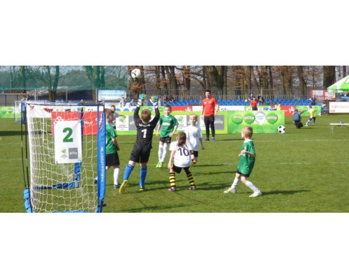 Ворота футбольні Yakimasport UNI 300 x 155 см, біло-сині Ворота футбольні Yakimasport UNI 300 x 155 см, біло-сині