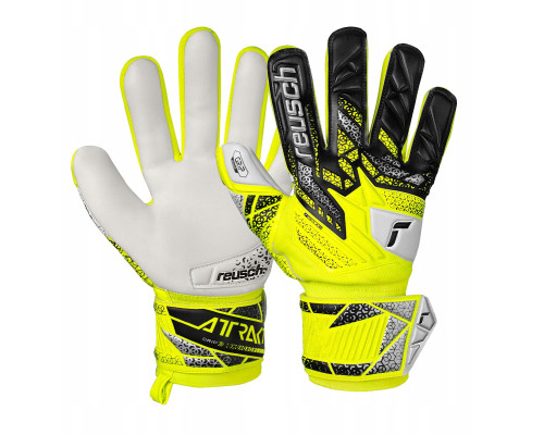 Рукавички воротарські Reusch Attrakt Grip Junior 5572815 2014 р.4, жовто-чорні Рукавички воротарські Reusch Attrakt Grip Junior 5572815 2014 р.4, жовто-чорні