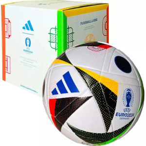 М'яч футбольний Adidas Euro24 Fussballliebe IN9369 розмір 5, чорно-білий