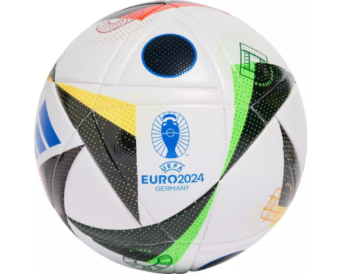 М'яч футбольний Adidas Euro24 Fussballliebe IN9369 розмір 5, чорно-білий М'яч футбольний Adidas Euro24 Fussballliebe IN9369 розмір 5, чорно-білий