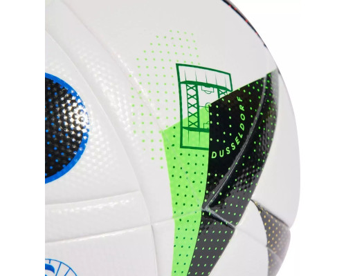 М'яч футбольний Adidas Euro24 Fussballliebe IN9369 розмір 5, чорно-білий М'яч футбольний Adidas Euro24 Fussballliebe IN9369 розмір 5, чорно-білий