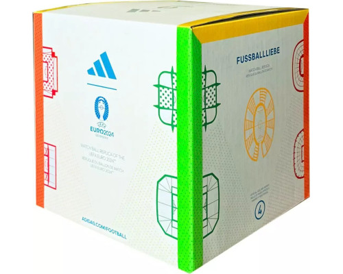 М'яч футбольний Adidas Euro24 Fussballliebe IN9369 розмір 5, чорно-білий М'яч футбольний Adidas Euro24 Fussballliebe IN9369 розмір 5, чорно-білий