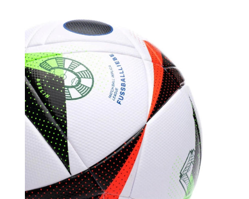 М'яч футбольний Adidas Euro24 Fussballiebe League IN9367 розмір 5, біло-чорний
