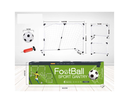 Ворота футбольні дитячі Ramiz TY6603 143 x 110 x 70 см, чорно-білі