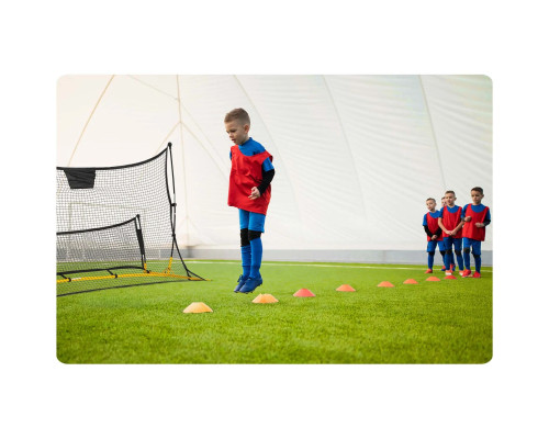 Сітка тренувальна для футболу Neo-Sport 210 х 120 х 91 см, чорно-жовта