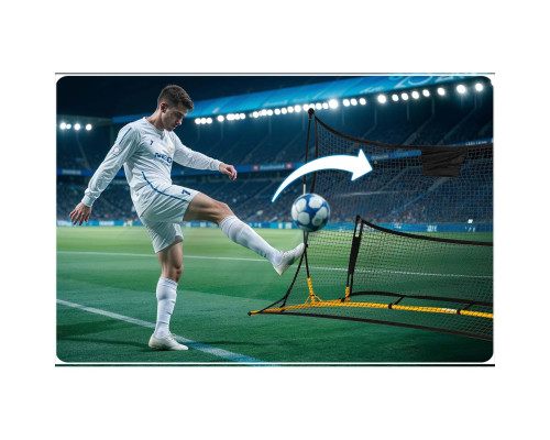 Сітка тренувальна для футболу Neo-Sport 210 х 120 х 91 см, чорно-жовта