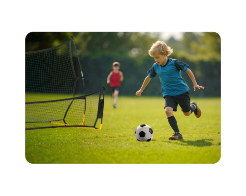 Сітка тренувальна для футболу Neo-Sport 210 х 120 х 91 см, чорно-жовта