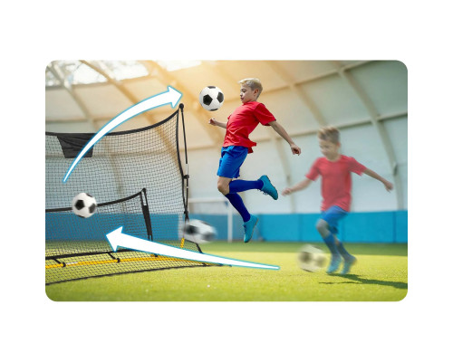 Сітка тренувальна для футболу Neo-Sport 210 х 120 х 91 см, чорно-жовта