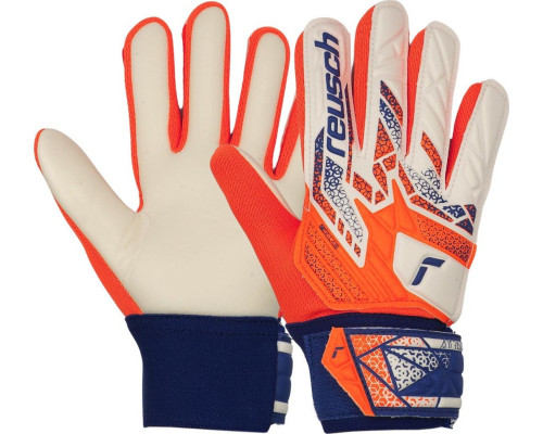 Рукавички воротарські Reusch Attrakt Starter Solid Junior 5572513 2500 р.6, біло-помаранчеві Рукавички воротарські Reusch Attrakt Starter Solid Junior 5572513 2500 р.6, біло-помаранчеві
