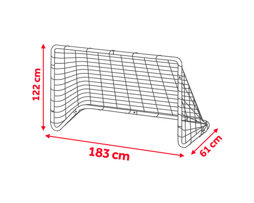 Ворота футбольні Neo‑Sport NS‑492 183 х 122 х 61 см, чорні