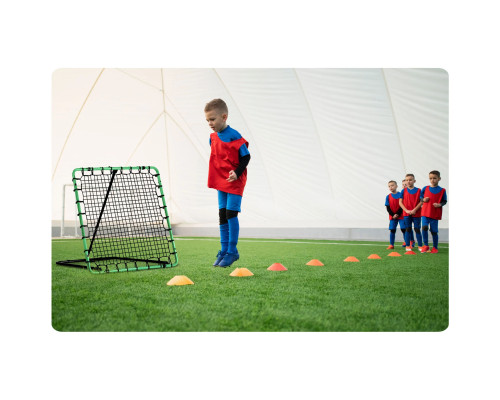 Сітка тренувальна для футболу Neo-Sport Rebounder 120 x 120 см, чорно-зелена Сітка тренувальна для футболу Neo-Sport Rebounder 120 x 120 см, чорно-зелена