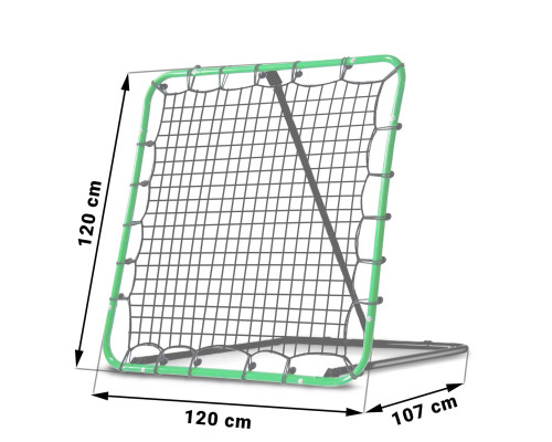 Сітка тренувальна для футболу Neo-Sport Rebounder 120 x 120 см, чорно-зелена Сітка тренувальна для футболу Neo-Sport Rebounder 120 x 120 см, чорно-зелена