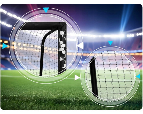 Ворота футбольні Neo‑Sport Hexagon NS‑472 300 х 200 х 120 см, чорні