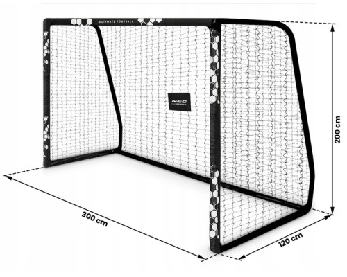 Ворота футбольні Neo‑Sport Hexagon NS‑472 300 х 200 х 120 см, чорні