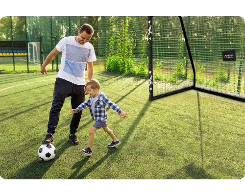 Ворота футбольні Neo‑Sport Hexagon NS‑472 300 х 200 х 120 см, чорні