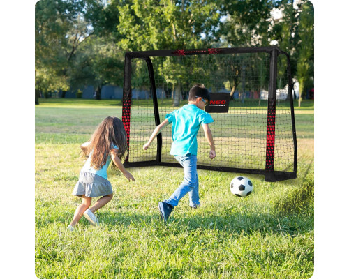 Ворота футбольні Neo‑Sport NS-1463 180 х 120 х 60 см, чорно-червоні