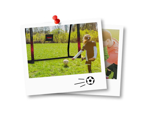 Ворота футбольні Neo‑Sport NS-1463 180 х 120 х 60 см, чорно-червоні