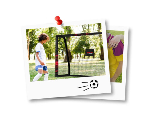 Ворота футбольні Neo‑Sport NS-1463 180 х 120 х 60 см, чорно-червоні