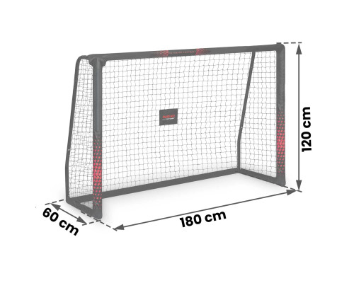 Ворота футбольні Neo‑Sport NS-1463 180 х 120 х 60 см, чорно-червоні