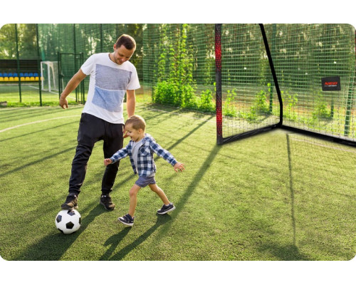 Ворота футбольні Neo‑Sport Dots NS‑473 300 х 200 х 120 см, чорно-червоні