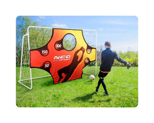 Ворота футбольні Neo-Sport 245 x 155 x 80 см, білі