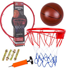 Кільце баскетбольне Ramiz YC856P 41,5 см, м'яч + насос, червоне