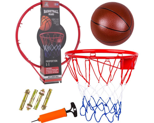 Кільце баскетбольне Ramiz YC856P 41,5 см, м'яч + насос, червоне