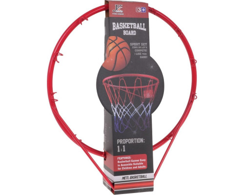 Кільце баскетбольне Ramiz YC856P 41,5 см, м'яч + насос, червоне