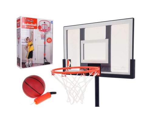 Стійка баскетбольна Ramiz 666-E7 205 см, м'яч + насос, чорно-біла