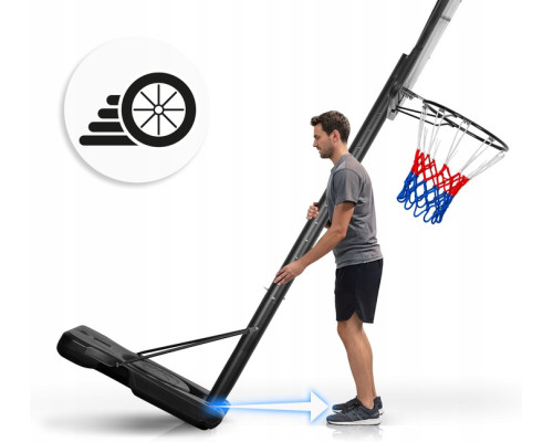 Стійка для баскетболу Neo‑Sport NS‑283 170-305 см, чорна