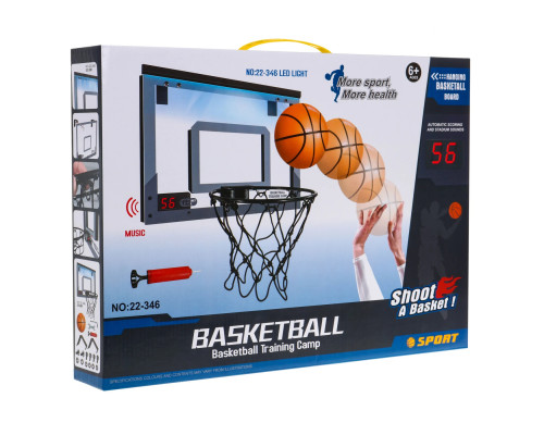 Щит баскетбольний Ramiz 22-346 30,5 x 42,5 см, м'яч + насос, чорний