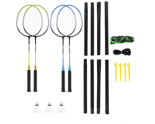 Набір для бадмінтону NILS NRZ01 + 4 ракетки + 3 м'ячі + сітка 195 x 22см + чохол