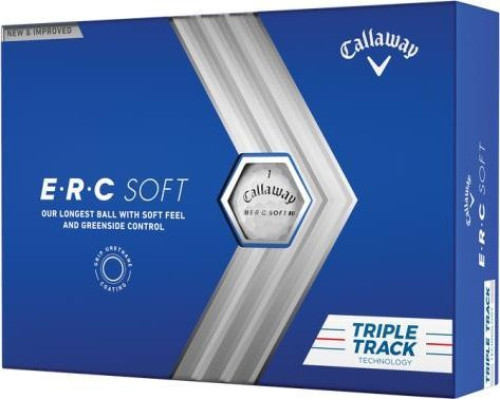 М'ячі для гольфу Callaway ERC Soft Triple Track 2023 12 шт, білі М'ячі для гольфу Callaway ERC Soft Triple Track 2023 12 шт, білі