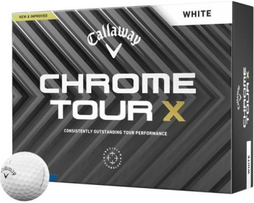 М'ячі для гольфу Callaway Chrome Tour X 12 шт, білі М'ячі для гольфу Callaway Chrome Tour X 12 шт, білі