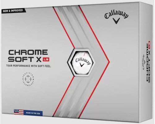 М'ячі для гольфу Callaway Chrome Soft X LS 12 шт, білі М'ячі для гольфу Callaway Chrome Soft X LS 12 шт, білі