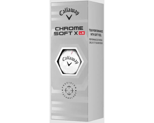М'ячі для гольфу Callaway Chrome Soft X LS 12 шт, білі М'ячі для гольфу Callaway Chrome Soft X LS 12 шт, білі