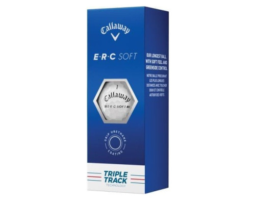 М'ячі для гольфу Callaway ERC Soft Triple Track 2023 3 шт, білі М'ячі для гольфу Callaway ERC Soft Triple Track 2023 3 шт, білі