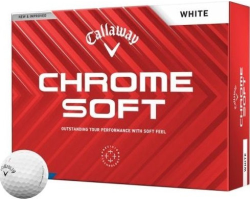 М'ячі для гольфу Callaway Chrome Soft 2024 12 шт, білі М'ячі для гольфу Callaway Chrome Soft 2024 12 шт, білі