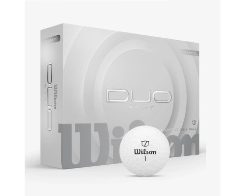 М'ячі для гольфу Wilson Duo Soft 2025 12 шт, білі М'ячі для гольфу Wilson Duo Soft 2025 12 шт, білі