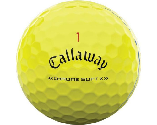 М'ячі для гольфу Callaway Chrome Soft X Triple Track 3 шт, жовті М'ячі для гольфу Callaway Chrome Soft X Triple Track 3 шт, жовті