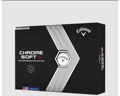 М'ячі для гольфу Callaway Chrome Soft X 12 шт, білі М'ячі для гольфу Callaway Chrome Soft X 12 шт, білі