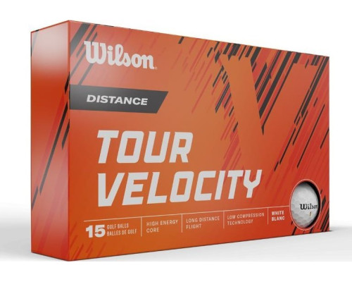 М'ячі для гольфу Wilson Tour Velocity Distance 15 шт, білі М'ячі для гольфу Wilson Tour Velocity Distance 15 шт, білі