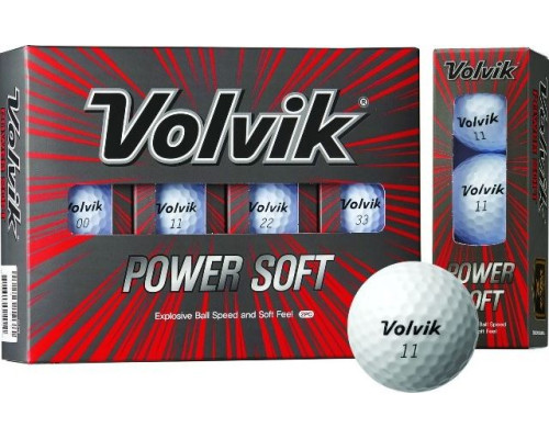 М'ячі для гольфу Volvik Power Soft 12 шт, білі М'ячі для гольфу Volvik Power Soft 12 шт, білі