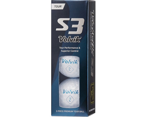 М'ячі для гольфу Volvik Tour S3 12 шт, білі М'ячі для гольфу Volvik Tour S3 12 шт, білі