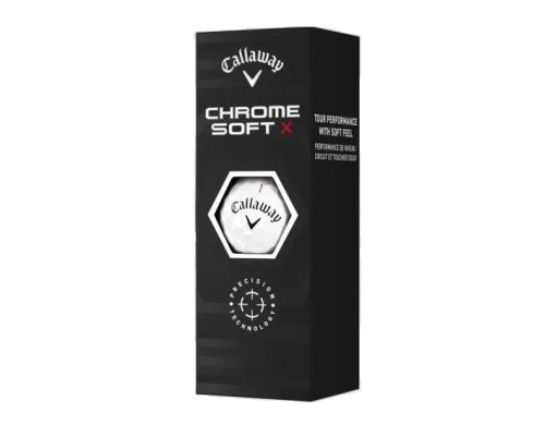 М'ячі для гольфу Callaway Chrome Soft X 3 шт, білі М'ячі для гольфу Callaway Chrome Soft X 3 шт, білі