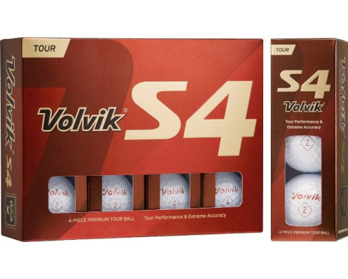 М'ячі для гольфу Volvik Tour S4 12 шт, білі М'ячі для гольфу Volvik Tour S4 12 шт, білі