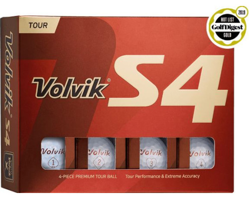 М'ячі для гольфу Volvik Tour S4 12 шт, білі М'ячі для гольфу Volvik Tour S4 12 шт, білі